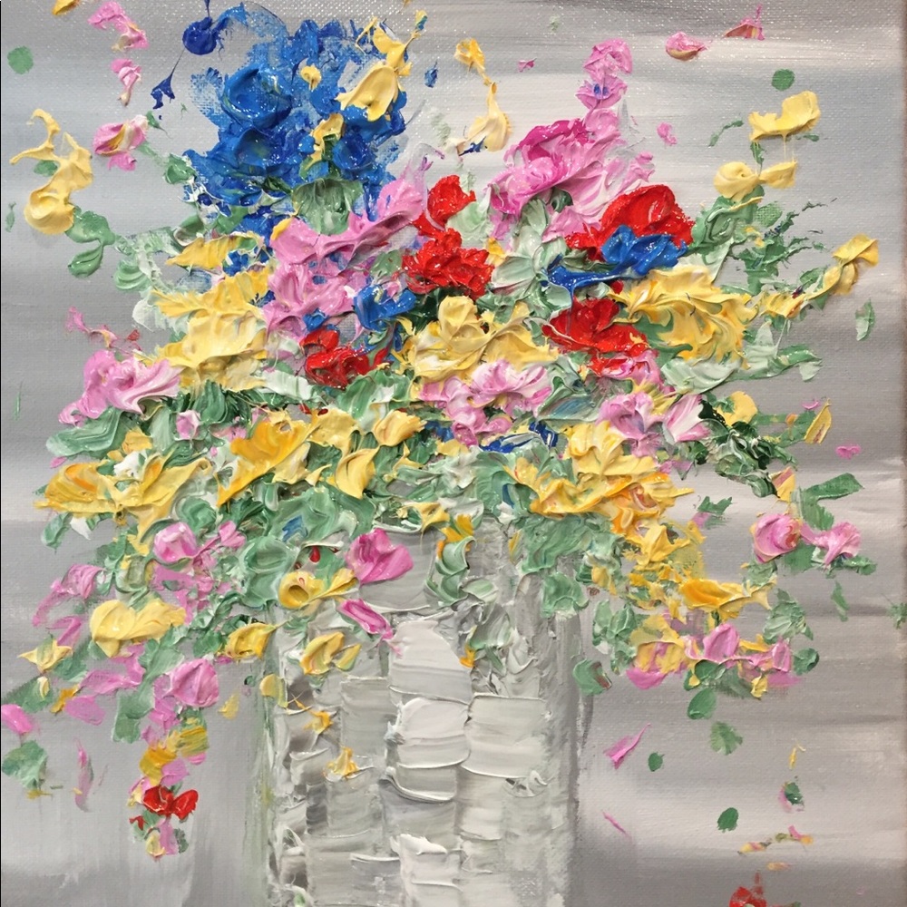 SOLD 💕Easter floral💕🌸 original acrylic painting - Picture 2 of 2